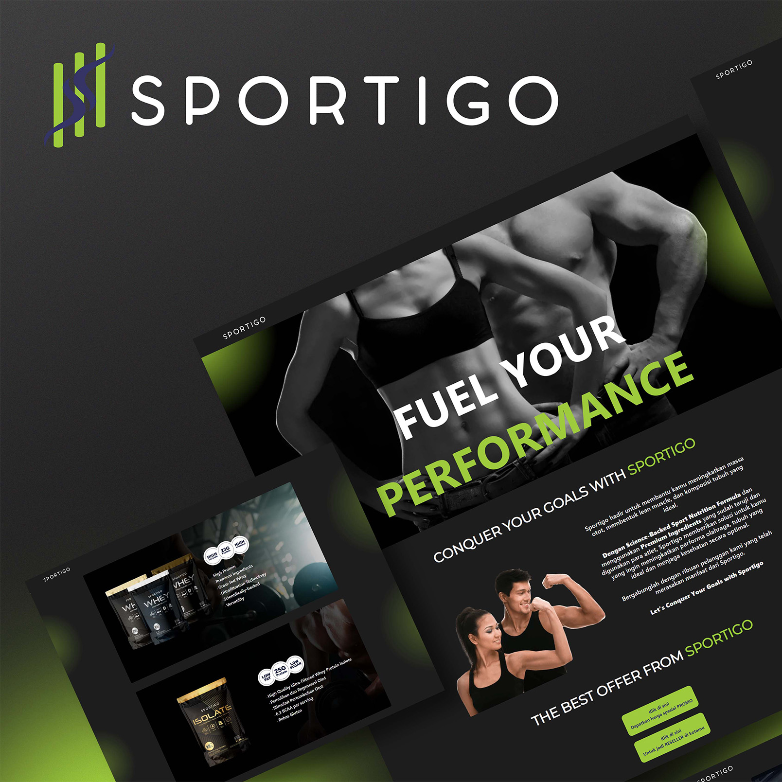 Portfolio Gerai Jasa Pembuatan Website (Sportigo - Website Food & Beverage)