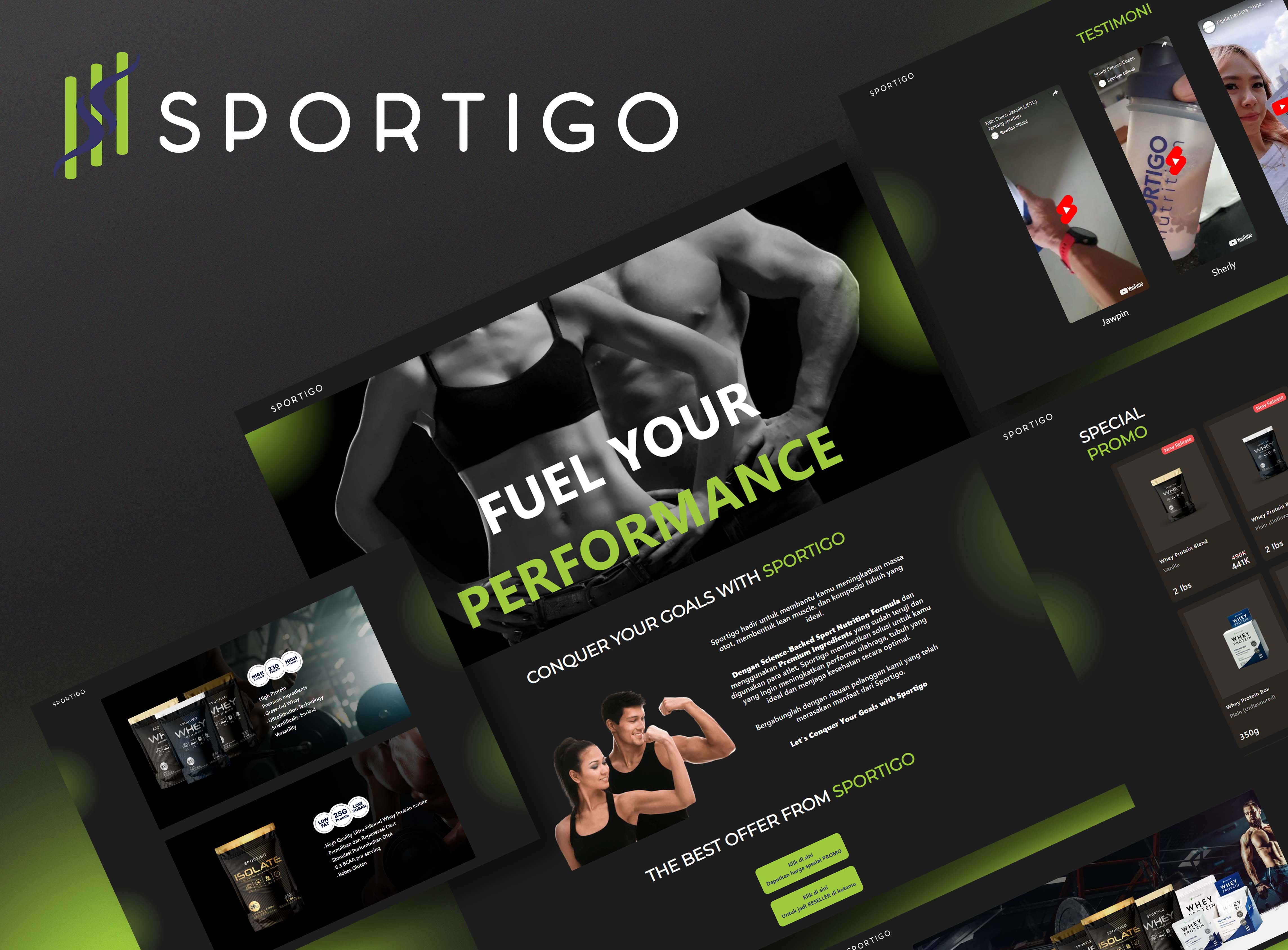 Portfolio Gerai Jasa Pembuatan Website (Sportigo - Website Food & Beverage) Overview